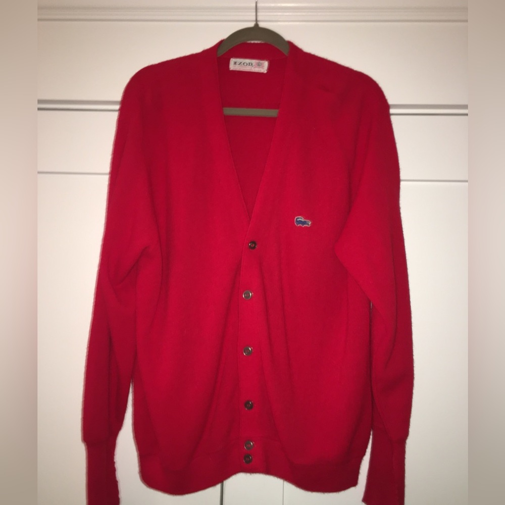 Izod red grandpa vintage cardigan